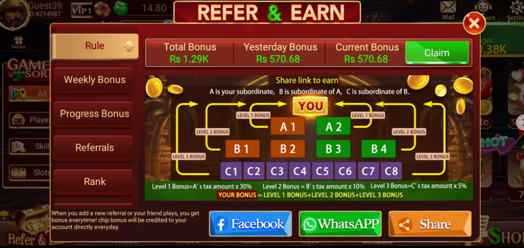 Easy withdrawal and deposit methods such as JazzCash and EasyPaisa displayed on 3 Patti Bounty app